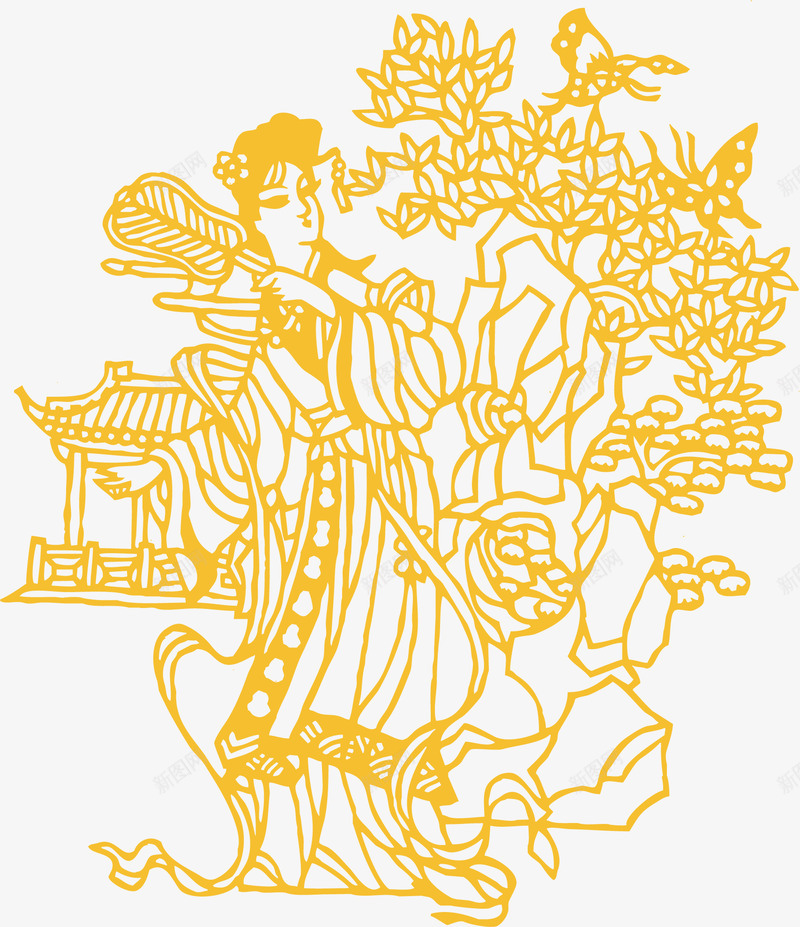 手绘美女矢量图ai免抠素材_新图网 https://ixintu.com 亭子 古代男女 古代男女人物 古代男女头像 古代男女性别 妹子 手绘古代男女 矢量图
