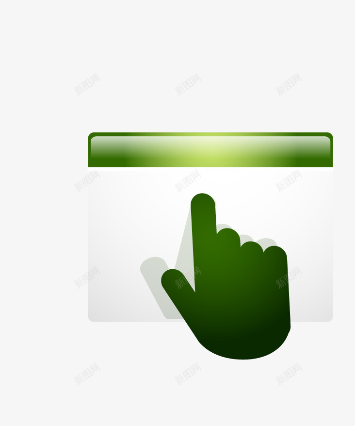 绿色手指按钮png免抠素材_新图网 https://ixintu.com 卡通 手指 按钮 绿色