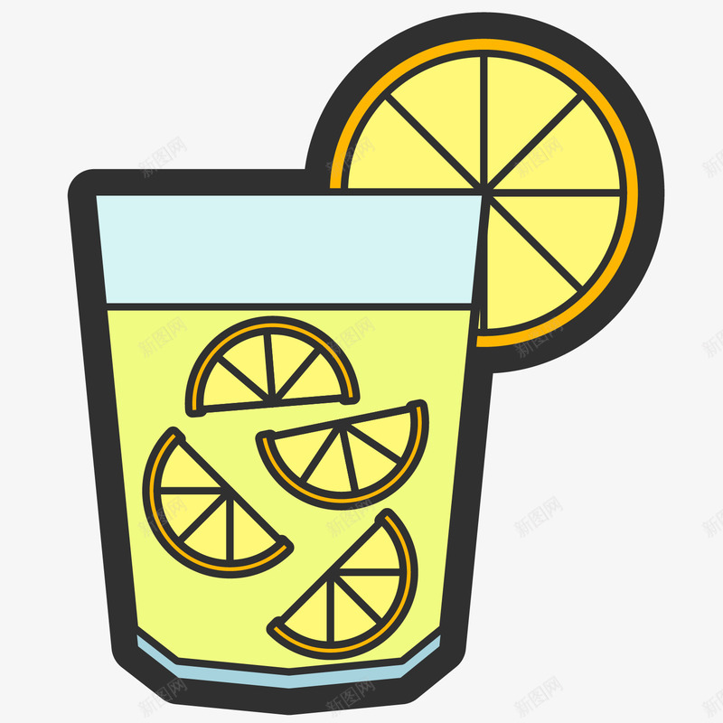 黄色柠檬果汁矢量图ai免抠素材_新图网 https://ixintu.com 卡通柠檬 卡通饮料 卡通饮料素材 果汁 简单柠檬 饮料 黄色柠檬 矢量图