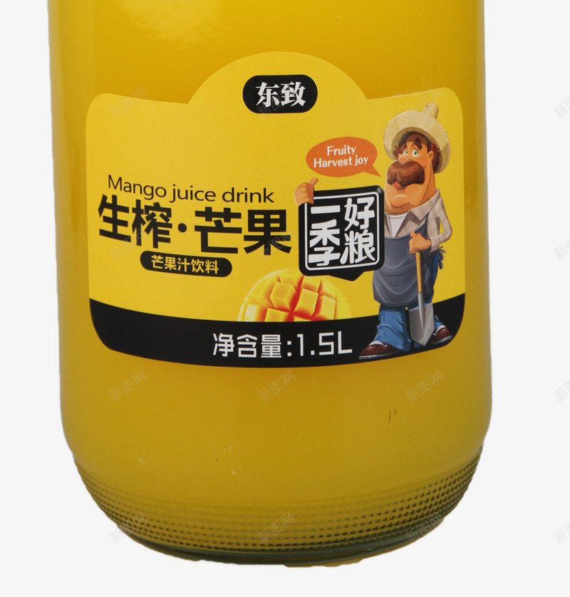 一季好粮生榨芒果果汁饮料15L半把杯png免抠素材_新图网 https://ixintu.com 15L 一季好粮 生榨果汁 芒果汁