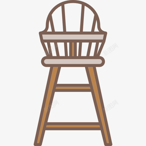 高椅图标png_新图网 https://ixintu.com 优雅 古董 喂养椅子 婴儿椅 家具 高高的椅子上