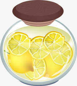 透明玻璃管柠檬片素材