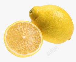 南非进口黄柠檬柠檬鲜果微距摄影高清图片
