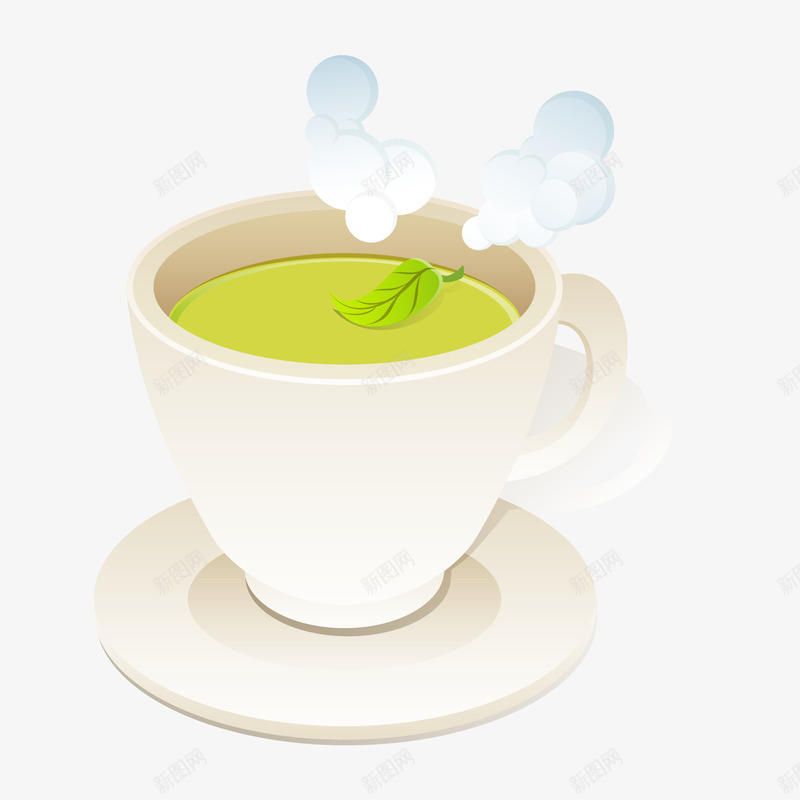 卡通茶杯饮品矢量图ai免抠素材_新图网 https://ixintu.com 卡通 喝茶 绿色 茶杯 饮品设计 饮料设计 矢量图