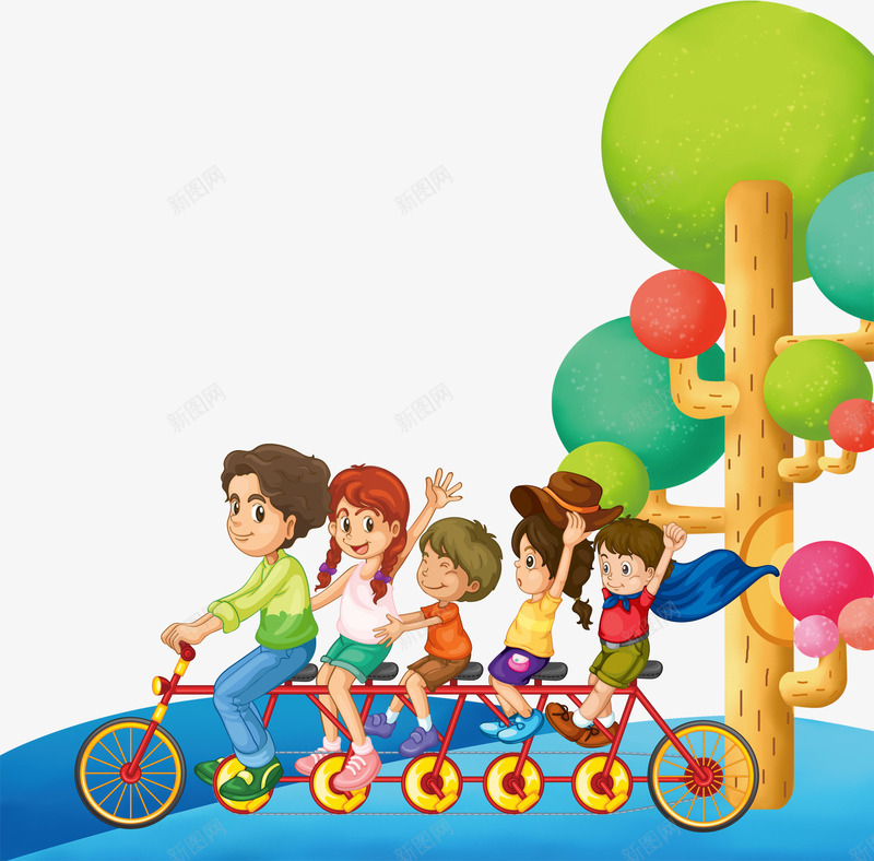 游玩卡通孩子png免抠素材_新图网 https://ixintu.com 免抠 卡通 孩子 游玩 自行车