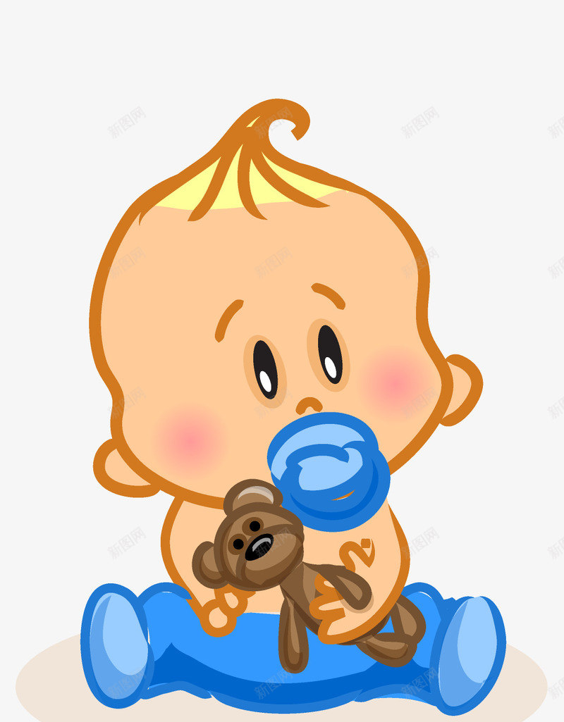 卡通手绘婴儿与小熊png免抠素材_新图网 https://ixintu.com 创意 动漫动画 卡通 卡通婴儿 可爱的婴儿 可爱的小熊 手绘