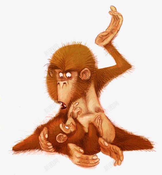 猴子png免抠素材_新图网 https://ixintu.com 动物 卡通猴子 可爱猴子 手绘猴子 水彩猴子 猴子妈妈 猴子宝宝