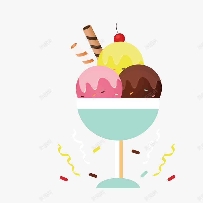 夏日冷饮冰淇淋装饰矢量图eps免抠素材_新图网 https://ixintu.com 冰淇淋 冷饮 卡通 图案 夏天 小清新 彩色 扁平化设计 简约 矢量图