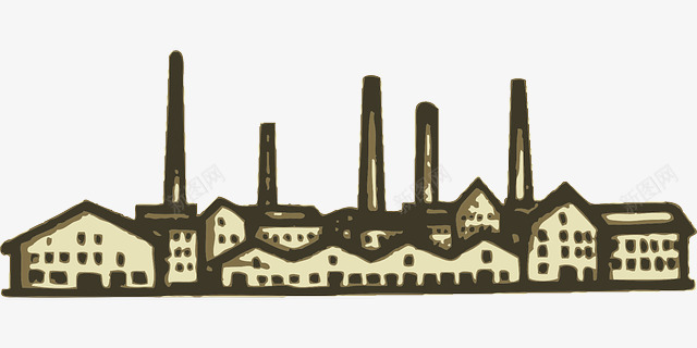 厂房建筑手绘png免抠素材_新图网 https://ixintu.com 工业 插画 现代 都市