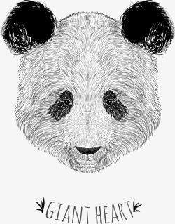 手绘熊猫矢量图素材