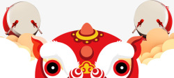新春红色舞狮头像素材