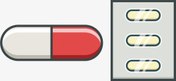 水彩卡通胶囊矢量图素材