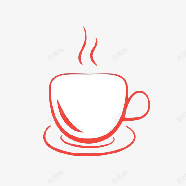 红色手绘线条茶杯png免抠素材_新图网 https://ixintu.com 冒热气的茶 奶茶 手绘线条 杯子 热气 热茶杯 红色 茶 饮料