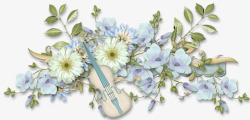 花枝上的小提琴素材