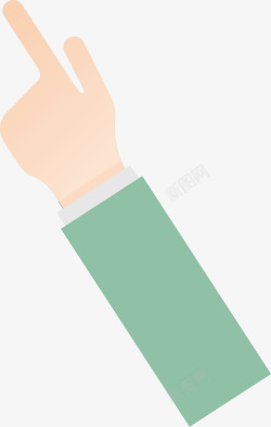 绿色袖子水彩商务手指矢量图高清图片