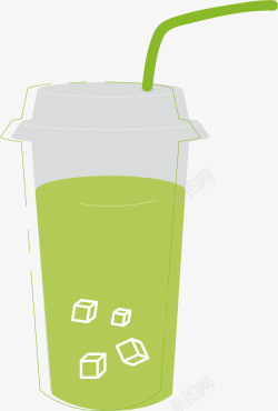 创意苹果汁绿色的饮料矢量图图标高清图片