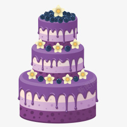 紫色奶油创意蛋糕矢量图素材