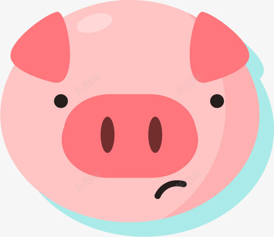 粉色可爱猪剪影png免抠素材_新图网 https://ixintu.com 剪影 动物头像 卡通 可爱 小眼睛 猪剪影