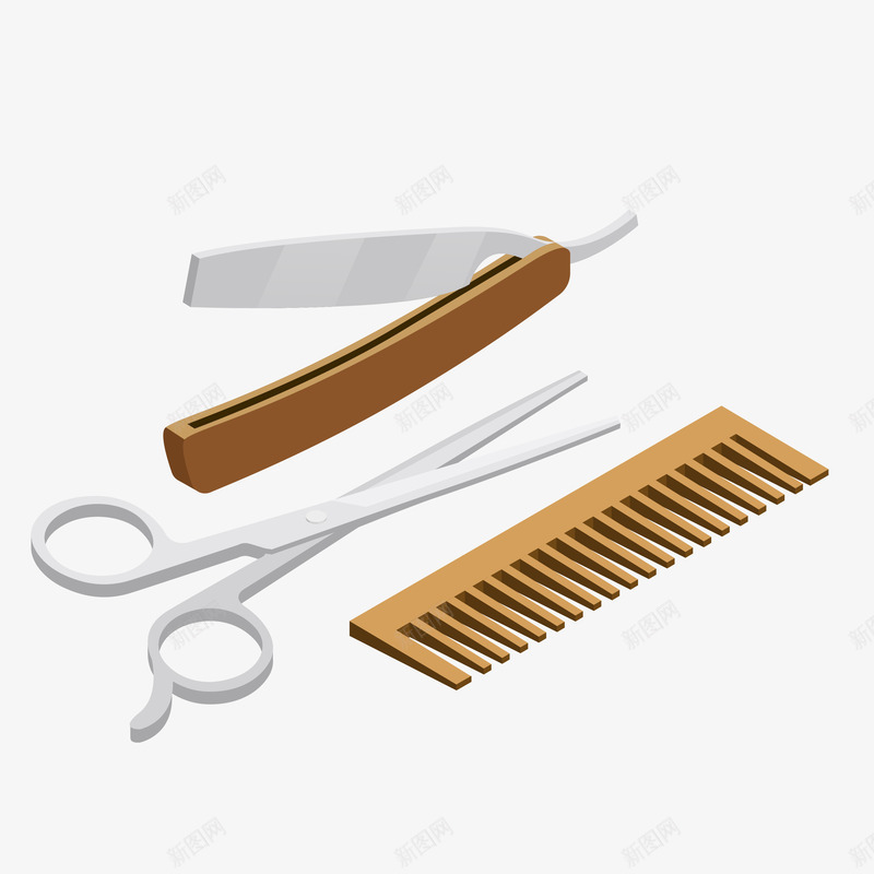 理发工具装饰矢量图ai免抠素材_新图网 https://ixintu.com 刀子 剪刀 医院 卡通 工具 手绘 投影 渐变 理发 立体 纹理 纹路 装饰 质感 矢量图