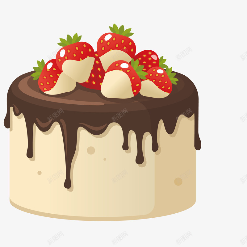 奶油草莓蛋糕png免抠素材_新图网 https://ixintu.com 创意 卡通 图案 奶油 小清新 现代 简约 草莓 装饰