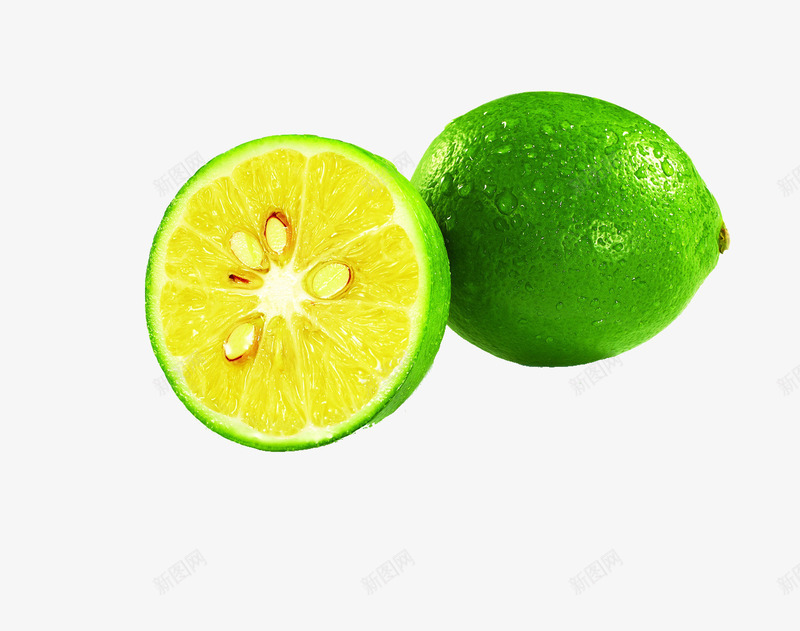 新鲜青柠檬png免抠素材_新图网 https://ixintu.com 新鲜 柠檬 水果 绿色