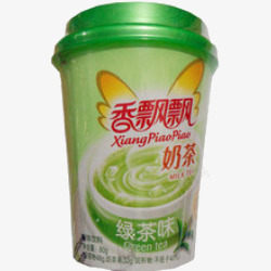 绿茶味香飘飘奶茶素材