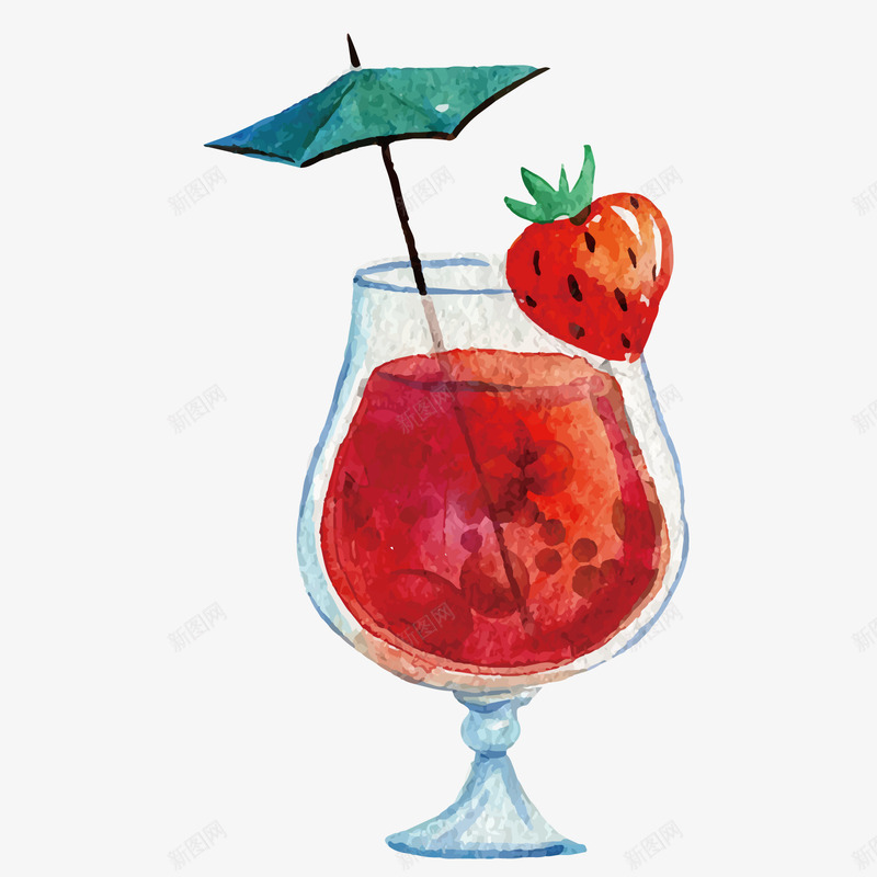 草莓汁png免抠素材_新图网 https://ixintu.com 夏天 手绘 杯子PNG 红色PNG 装饰 饮料