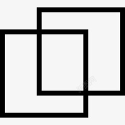 正方形的轮廓界面的按钮符号的两个正方形轮廓图标高清图片