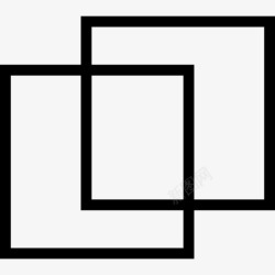 界面的按钮符号的两个正方形轮廓图标图标
