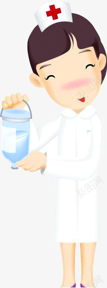 提水的卡通护士医院png免抠素材_新图网 https://ixintu.com 医院 卡通 护士 提水