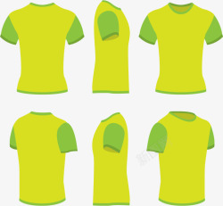 多角度展示多角度绿色T恤高清图片