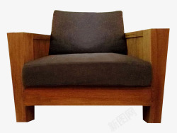 柚木家具靠背单人沙发素材