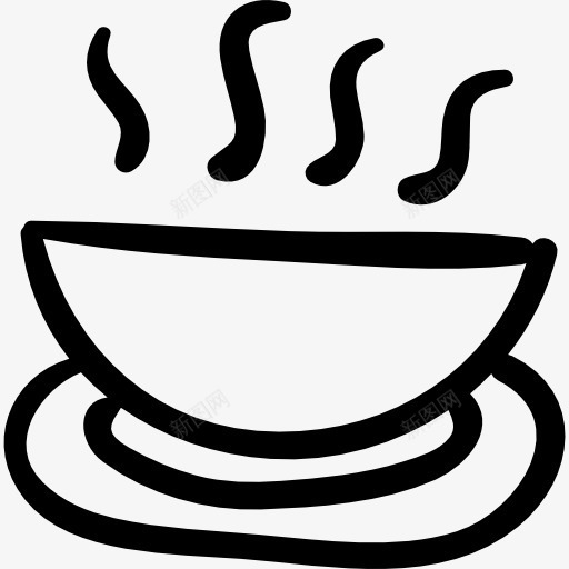 汤手绘热食物的碗图标png_新图网 https://ixintu.com 手绘 手绘烹饪 汤 热板 碗 食品 饮料