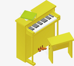 柠檬色钢琴矢量图高清图片