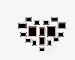 照片组心形创意墙高清图片