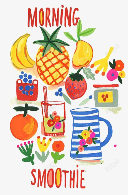 涂鸦水果png免抠素材_新图网 https://ixintu.com 卡通 手绘 插画 水果 草莓 菠萝 饮料