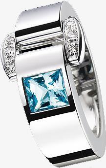 蓝色钻石戒指医院素材