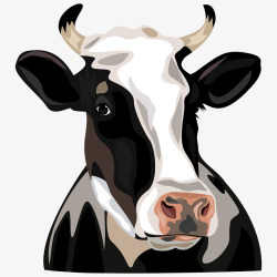 奶牛头像矢量图素材