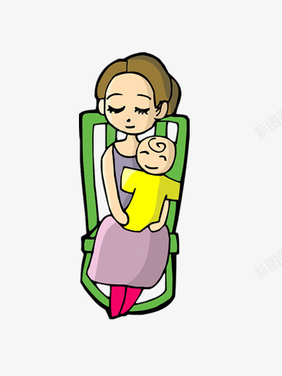 妈妈抱着小孩png免抠素材_新图网 https://ixintu.com 可爱 婴儿 椅子 母爱