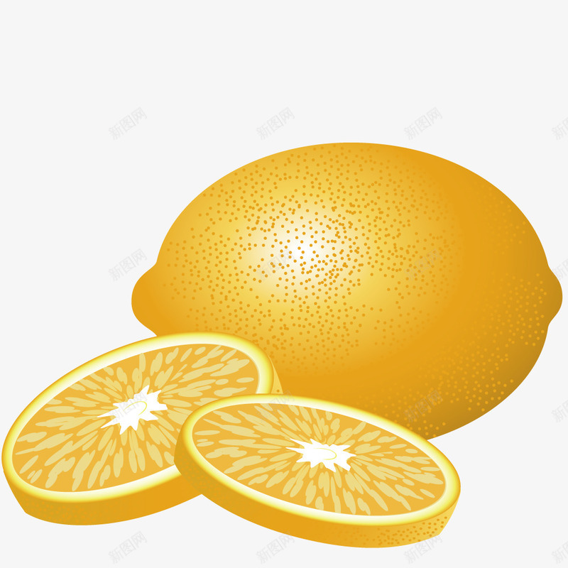 蔬果大合集png免抠素材_新图网 https://ixintu.com 柠檬 柠檬片 高清手绘柠檬图 黄色柠檬