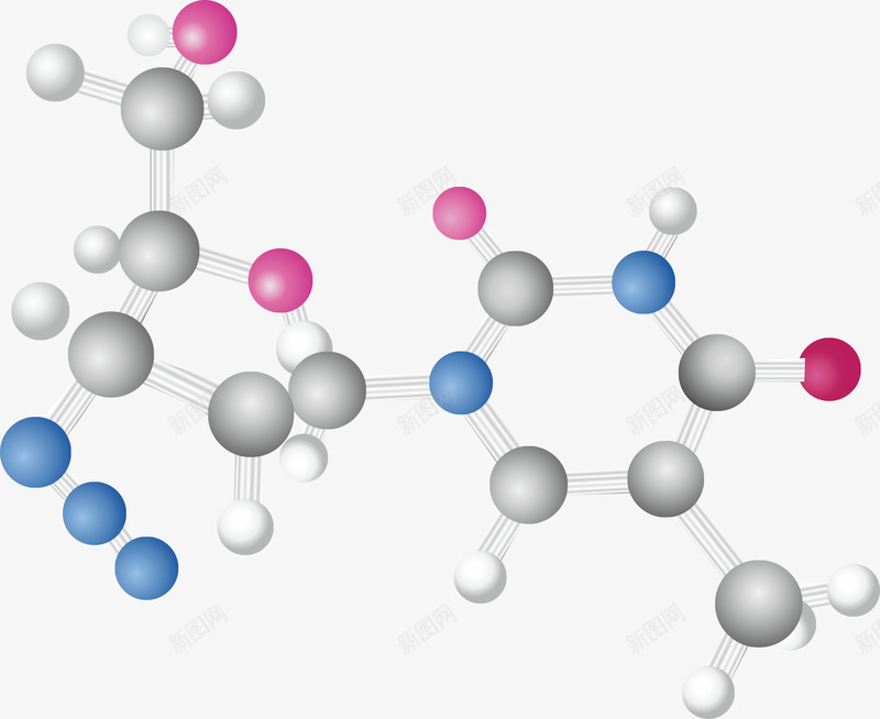 分子结构矢量图ai免抠素材_新图网 https://ixintu.com 分子结构 化学分子结构 现代工业 现代科技 矢量图