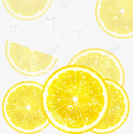 柠檬片png免抠素材_新图网 https://ixintu.com 创意 水中的柠檬片 水果 水泡