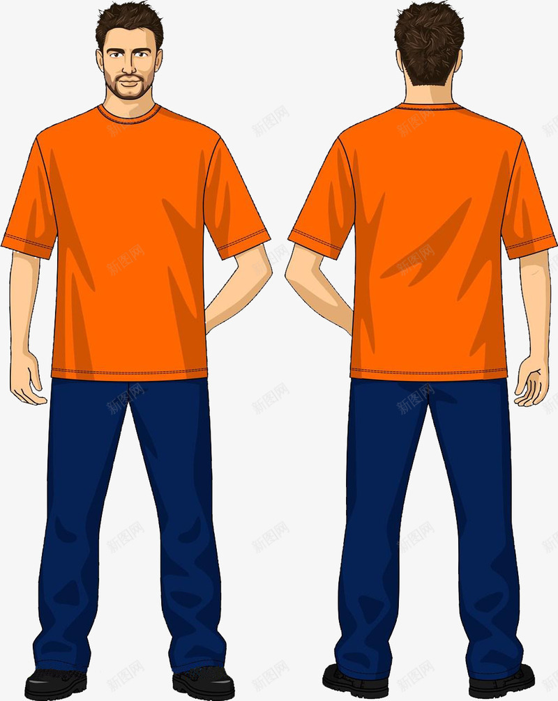 高大的男人png免抠素材_新图网 https://ixintu.com 男人 短发 红棕色T恤 蓝色裤子