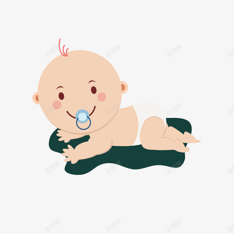 趴着的小朋友png免抠素材_新图网 https://ixintu.com 卡通 婴儿 趴着的小孩