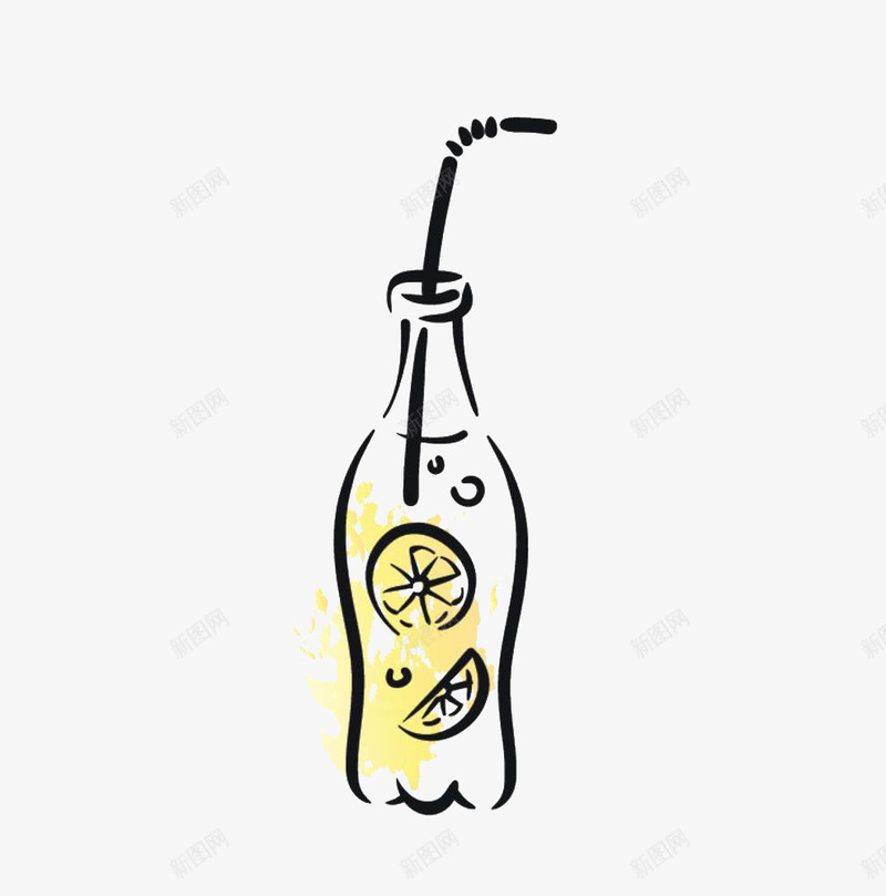 手绘柠檬汽水饮料png免抠素材_新图网 https://ixintu.com 手绘 柠乐 柠檬 汽水 透明 饮料