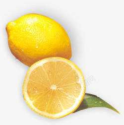 黄色切开的柠檬素材