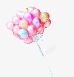 漂浮粉色气球气氛素材