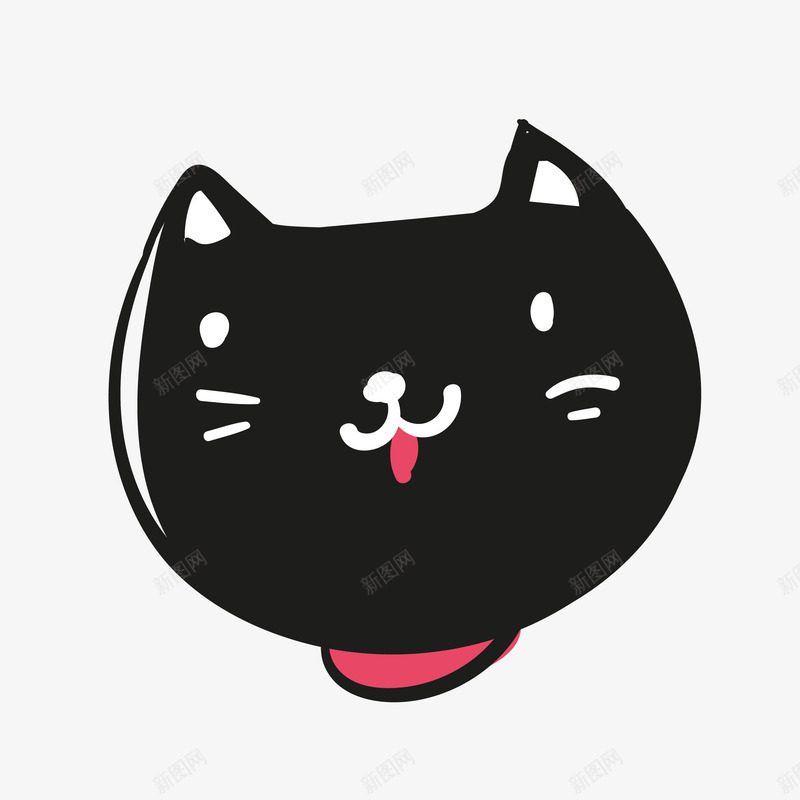 黑色的猫咪头像矢量图eps免抠素材_新图网 https://ixintu.com 卡通 卡通可爱 可爱卡通 可爱的猫咪 猫咪头像 黑色 黑色猫咪 矢量图