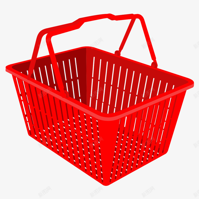 红色购物筐psd免抠素材_新图网 https://ixintu.com 素材 红色 购物 超市
