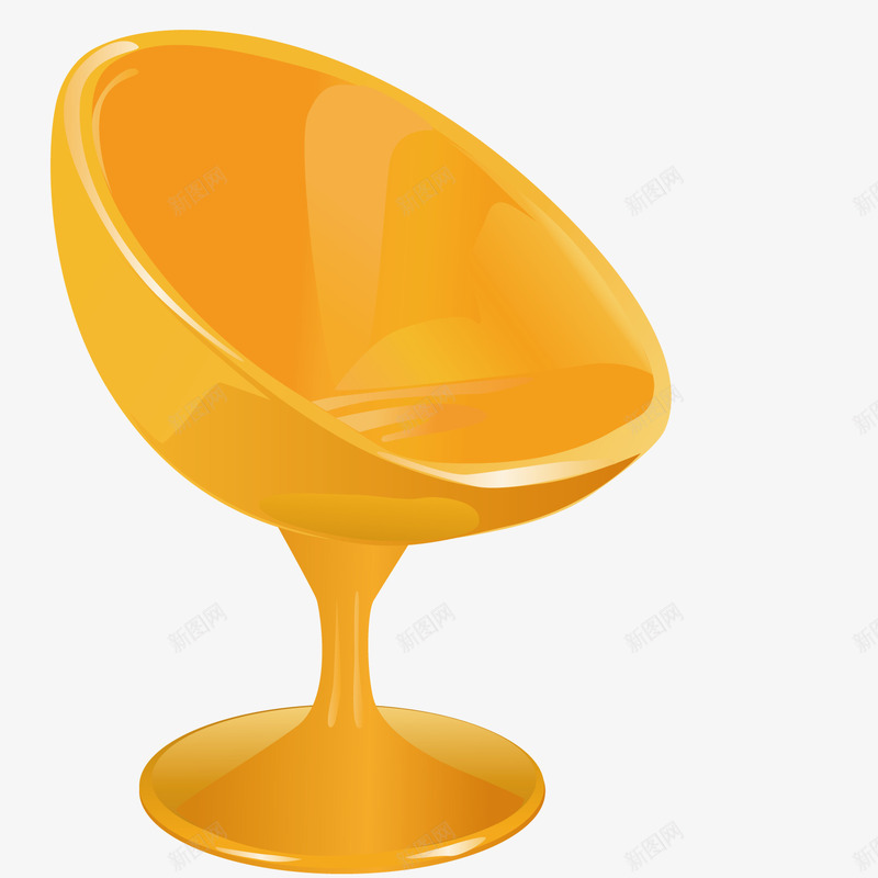 黄色椅子png免抠素材_新图网 https://ixintu.com 侧面 创意 时尚 现代
